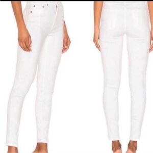 Pistola white jeans Oslo high rise high waisted cropped ankle skinny slim 30 32